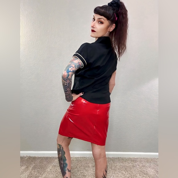 Black White Lip Service Fetish Classics Shirt L - Picture 8 of 13